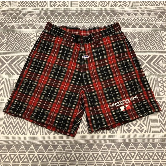 A Bathing Ape Bape Plaid Shorts Size Medium